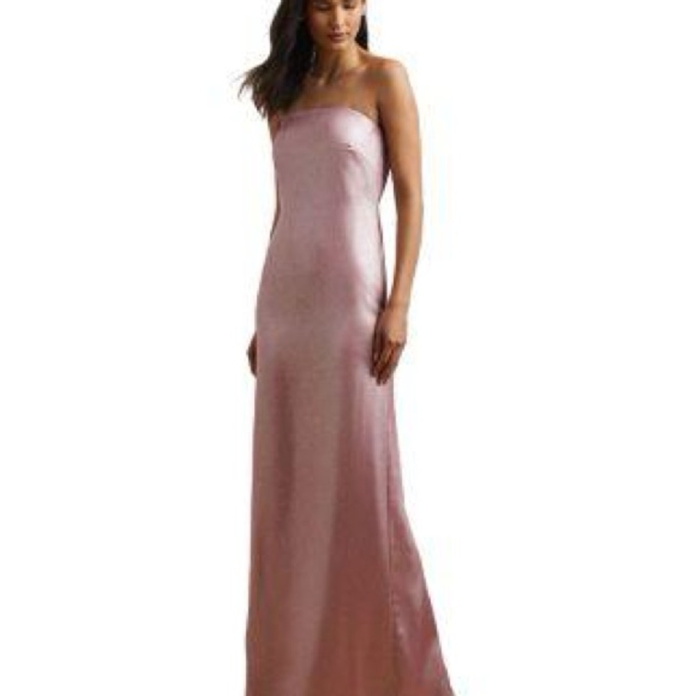 Ralph Lauren Foiled Charmeuse Strapless Gown